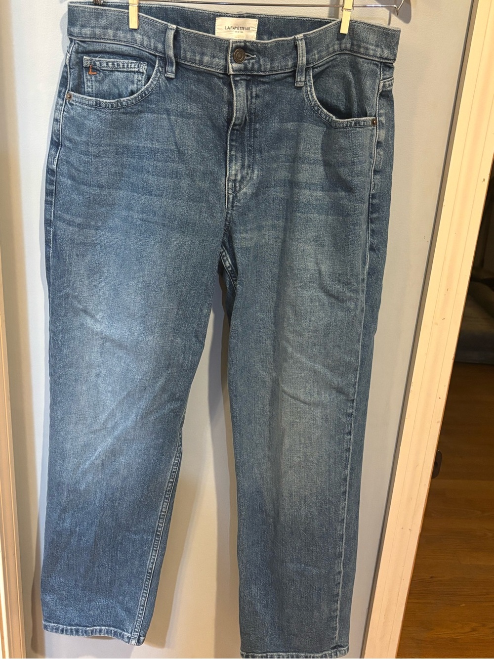 Lafayette 148 Watts Boyfriend Jeans Size 31 Medium Wash Relaxed Straight